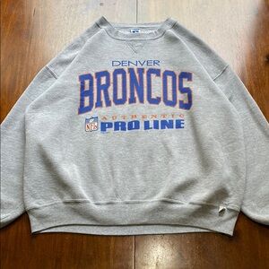 Vintage NFL Gray Crewneck Broncos Sweater